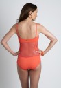 Eden Mesh Panel Maillot - Coral